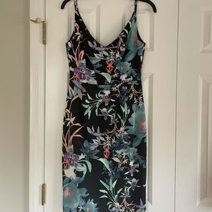 Black Halo Floral Print Dress - Black and Multicolor